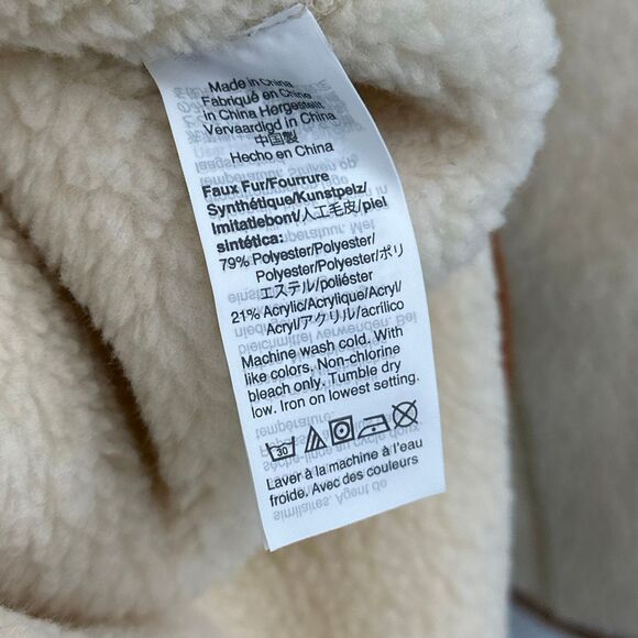 Madewell Natural Double Faced Sherpa Estate Snap Zip Long Sleeve Coat Size XS - Picture 8 of 10